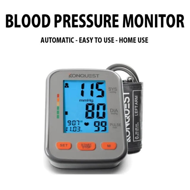 Monitor de presión arterial parte superior automático del brazo - puño ajustable - pantalla retroiluminada