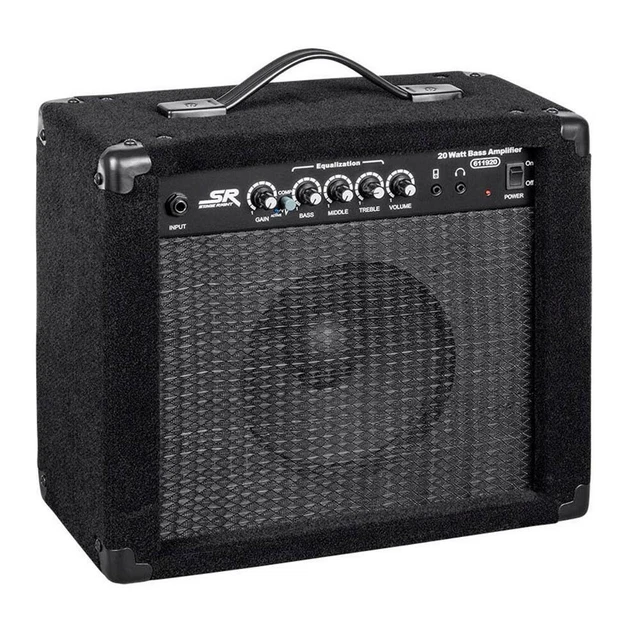 20 Watt 1x8 Zoll Treiber E-Bassgitarre Combo Amp Verstärker Schrank AUX schwarz