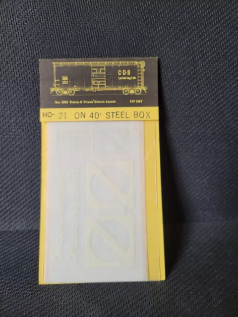 CDS Lettering #21 ON 40' Steel Boxcar Decals; HO Scale