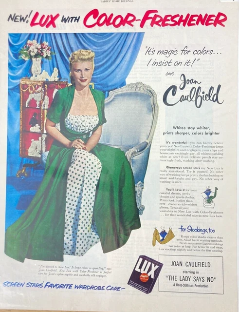 Vintage LUX With Color Freshener Magic Joan Caulfield  Magazine Print Ad BF7