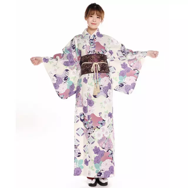 Kimono giapponese da donna, kimono tradizionale leggero con stampa floreale