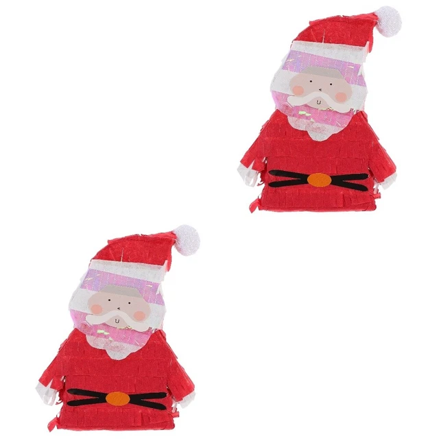 2 piezas Papá Noel Pinata Juguete de Navidad Santa Pinata Piñata de Navidad