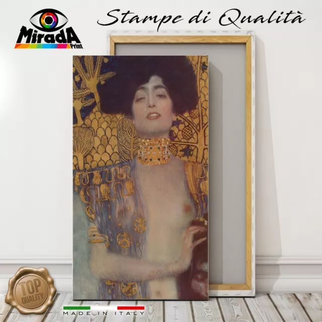 QUADRO Gustav Klimt Giuditta I STAMPA TELA CANVAS TOP QUALITY donna oro nudo