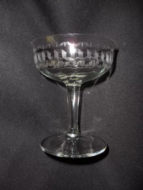 Fostoria crystal champagne/tall sherbet glasses, Optic pattern. Set of 8.