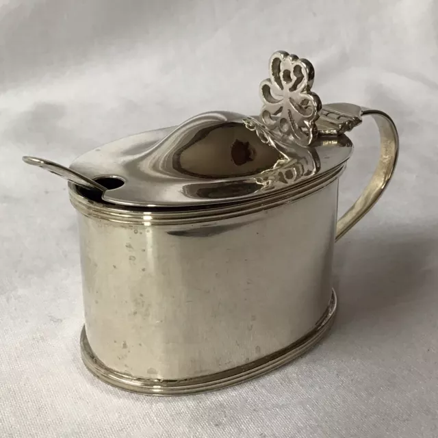 1911 George Nathan & Ridley Hayes Chester Solid Silver Mustard Pot & Glass Liner