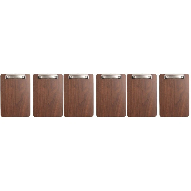 6 PCS Wooden Menu Clip A4 Letter Size Clipboards Paper Office Student Hard