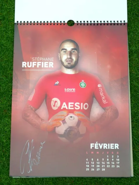 Calendrier Officiel AS SAINT ETIENNE ASSE 2019 signé JOUEURS foot ultras verts 3