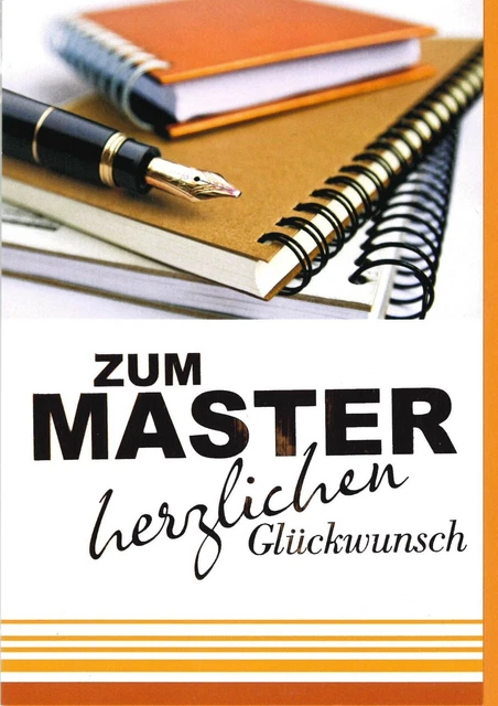 GLÜCKWUNSCHKARTE HERZLICHEN GLÜCKWUNSCH Zum Master EUR 2,75 PicClick DE