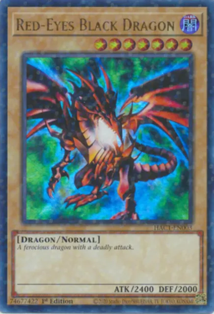Yugioh! Red-Eyes Black Dragon - HAC1-EN003 - Ultra Rare - 1st Edition (Duel Term