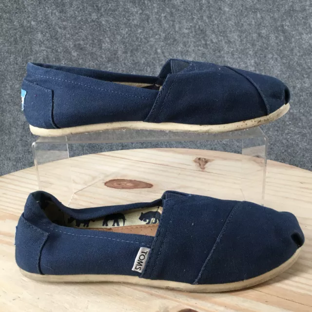 Toms Shoes Womens 8 Alpargata Flats Slip On Loafer Blue Canvas Casual Comfort