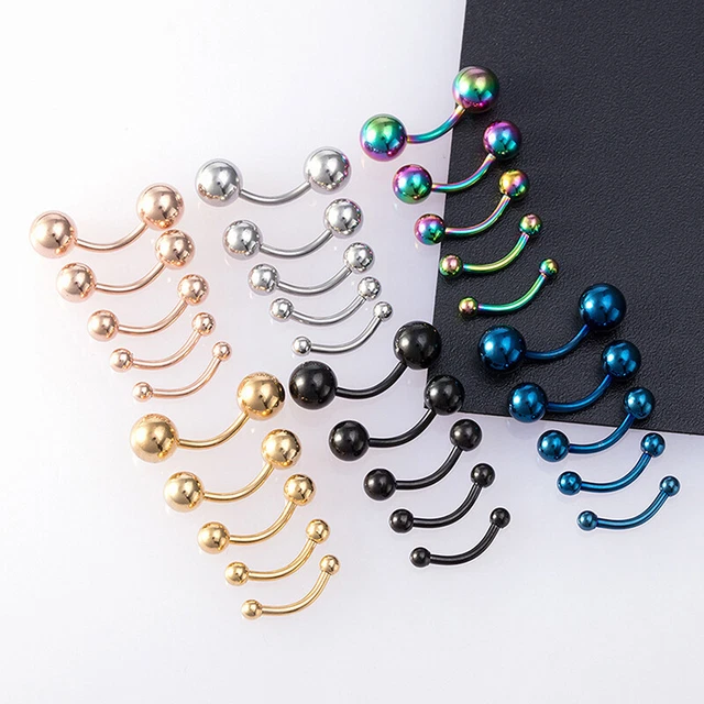 5 piezas 16G 2,5-6 mm Piercing Cejas Anillo Labial Curvo Barra Cuerpo Perno Joyería q