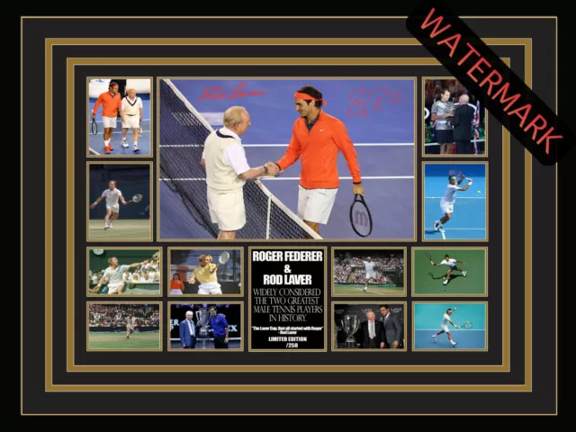 Roger Federer & Rod Laver Limited Edition Dual Signed & Framed Memorabilia