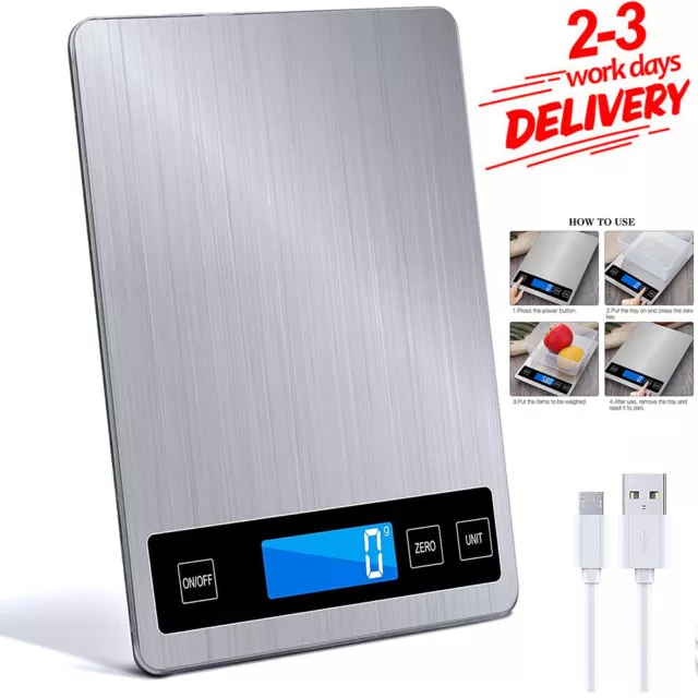 Digital 15kg Kitchen Electronic Scales Balance LCD Postal Food Weight Scale UK
