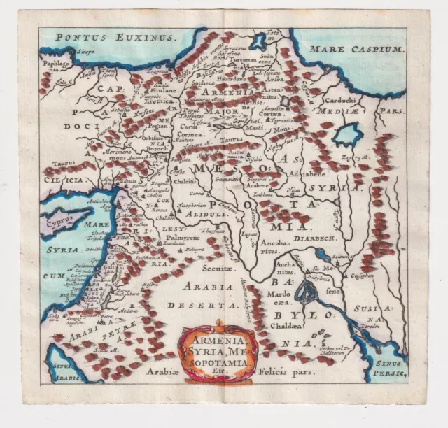 Philippus Cluverius (1580-1622), Mappa della Armenia Siria Mesopotamia,  1686