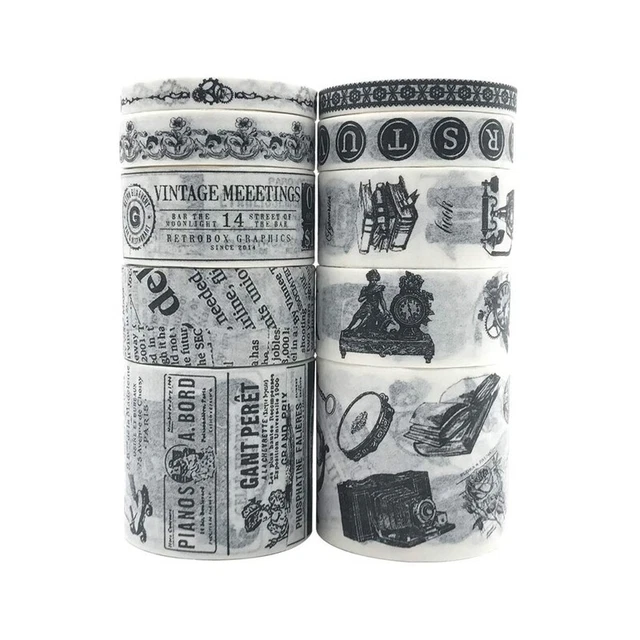 10 Rouleaux Washi Tape Set Masquage Rubans DéCoratifs Main Compte Journal DéCoI7