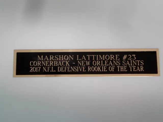 Marshon Lattimore Saints Engraved Nameplate For A Football Jersey Case 1.25 X 6