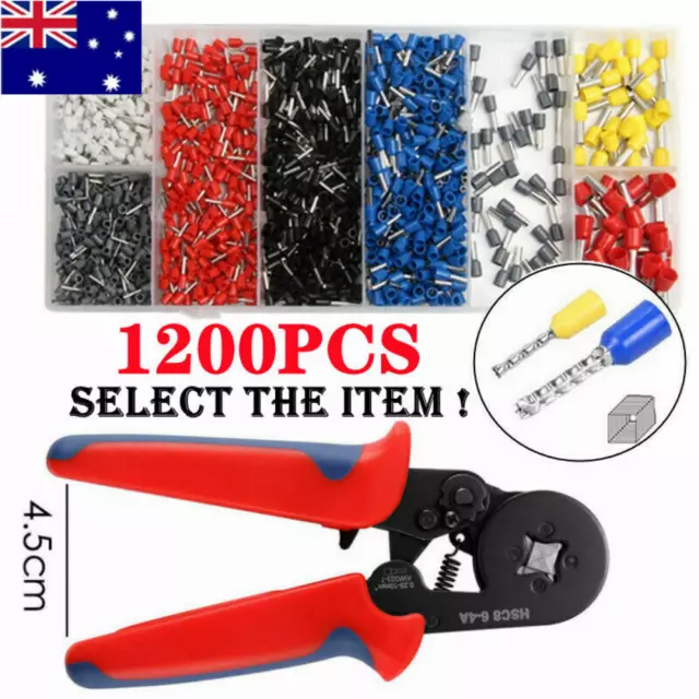 1200PCS Cable Cord Pin End Bootlace Ferrule Terminal Set Wire Crimp Connectors