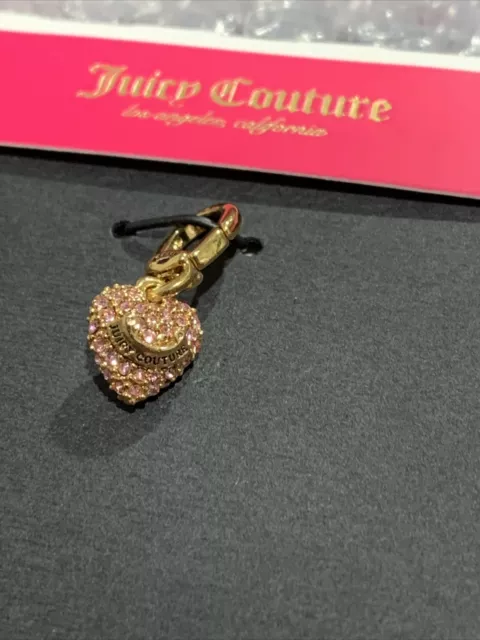 Juicy couture heart pave crystal pink charm NWT