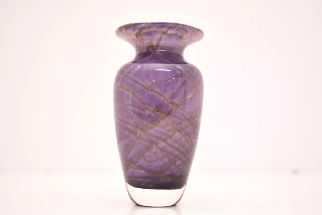 Vintage MICHAEL NOUROT STUDIO Modern VASE ART GLASS SIGNED 4" Tall Beautiful