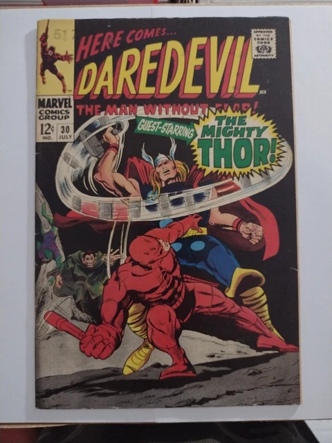 Daredevil #30 (1967) Thor Appearance | Classic Gene Colan Cover | pics 4 conditn
