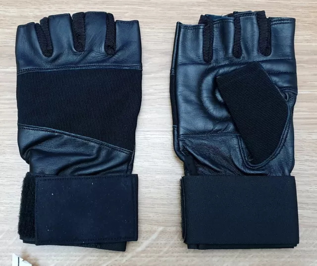 Gants de fitness de vélo pour hommes grandes paumes rembourrées noires extensibles