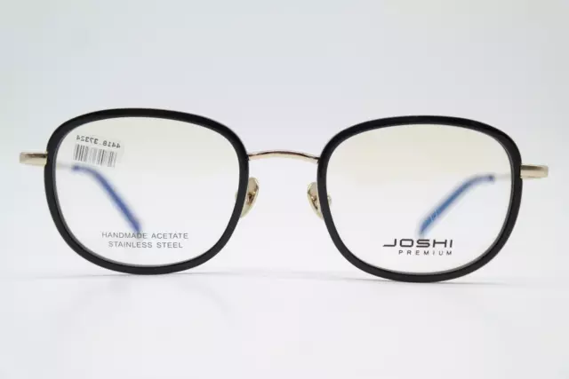 Gafas JOSHI PREMIUM 7791 Negro Oro Ovalado Montura de Gafas Lentes Nuevo