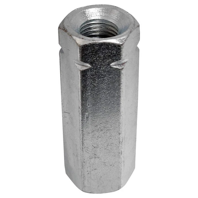 GRAINGER APPROVED 250182BG CplgNt,Stl,Zn,3/8"-16,5/8"x13/4",5PK