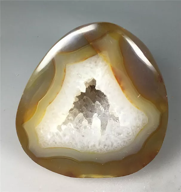 Unique Polished Red Orange CARNELIAN AGATE Geode Crystal Stone Madagascar  190g