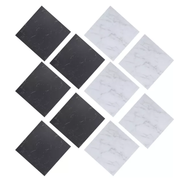 10 PCS Black Decor Waterproof Floor Stickers Marble Applique