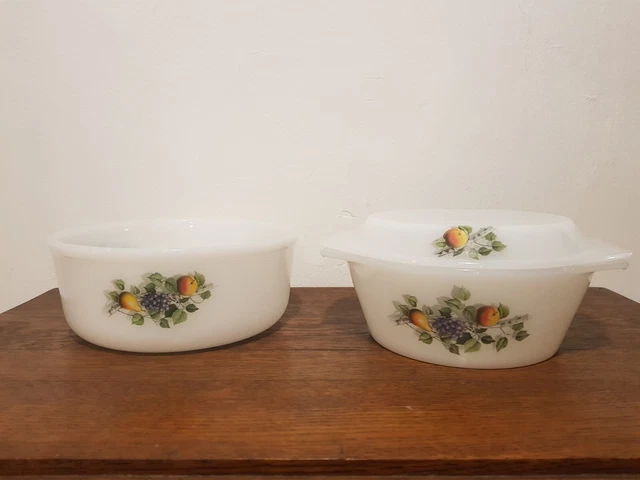 Plat à Soufflés Arcopal Vintage – Décor Floral – Occasion, Bon état