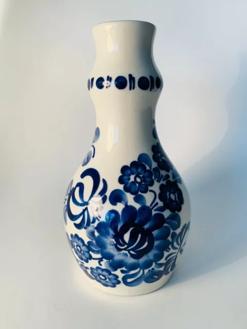 Wloclawek Vintage Large Hand Painted Pottery Vase, made in Poland 1970s