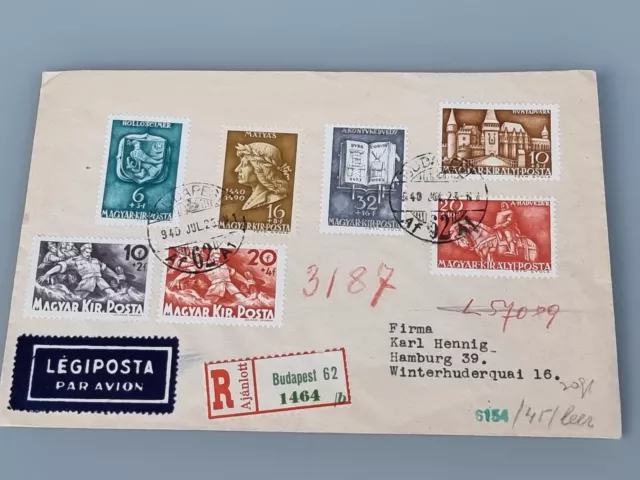 Brief Ungarn Deutschland 1940 Luftpost  Einschreiben