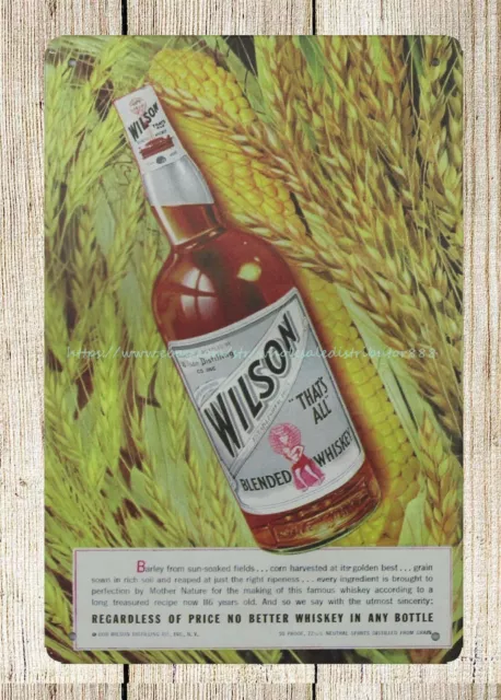 Wilson Blended Whisky metal tin sign new bedroom ideas