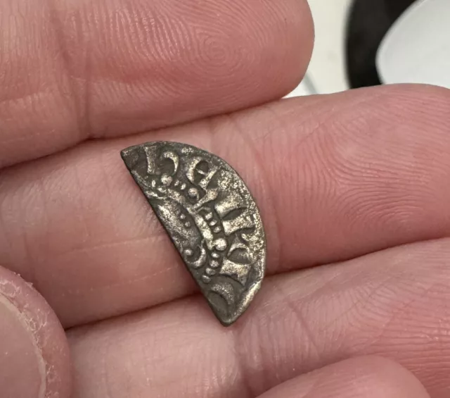 Henry III half cut penny class 5c2 ion canterbury silver hammered