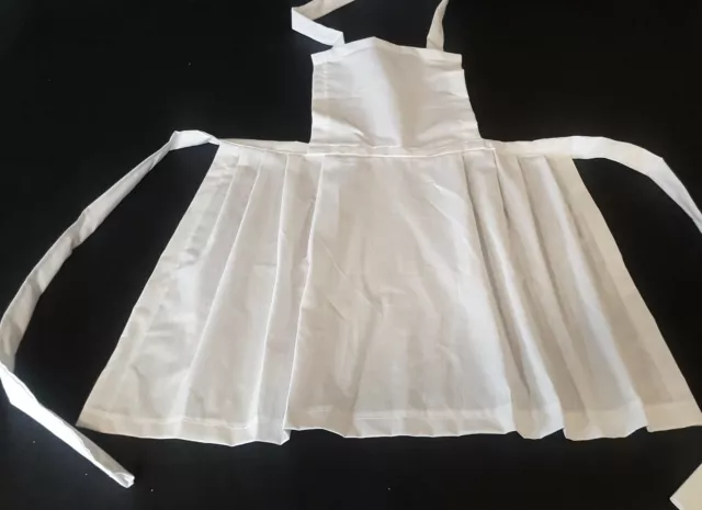 CHILDS GIRLS WHITE Full Pinafore Apron Victorian Edwardian Maid
