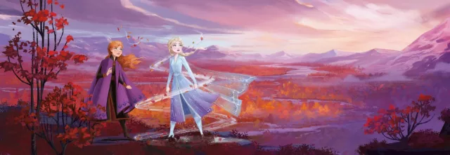 Enorme Papel Pintado Mural 368x127cm Frozen Niña Dormitorio Elsa Anna Violeta