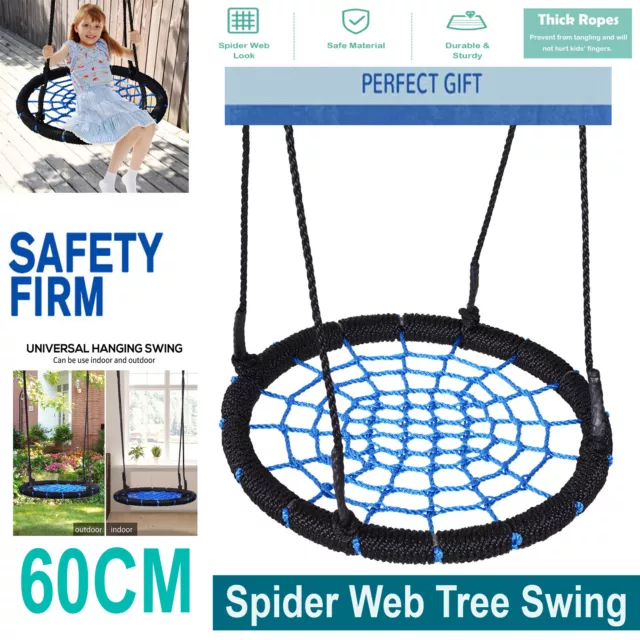 Swing Spider Web Net Kids Round Tree Hanging Seat Rope Children Outdoor Play Toy