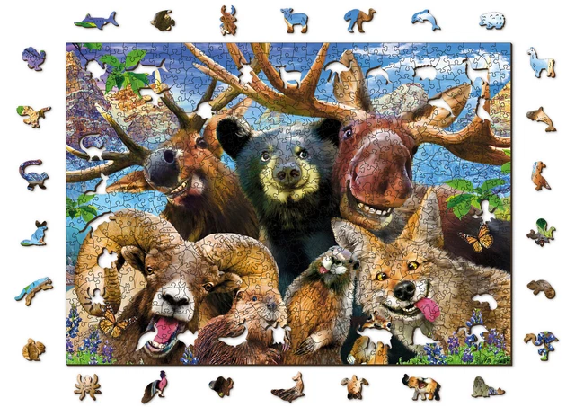 750 Piece Wooden Jigsaw Puzzles Into The Woods - Wolf Bear Jigsaw Puzzle