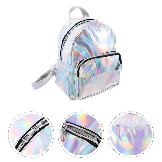 Women Girls Hologram Holographic School Shoulder Backpack Travel Bag Tote Bags