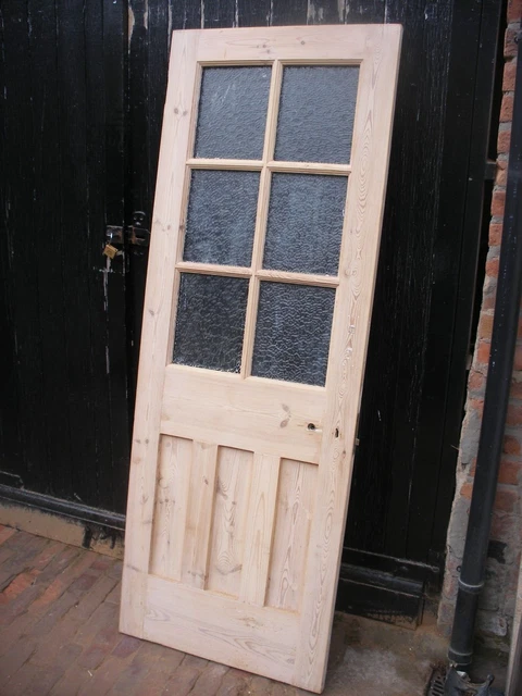Reclaimed Edwardian, stripped pine glazed internal door