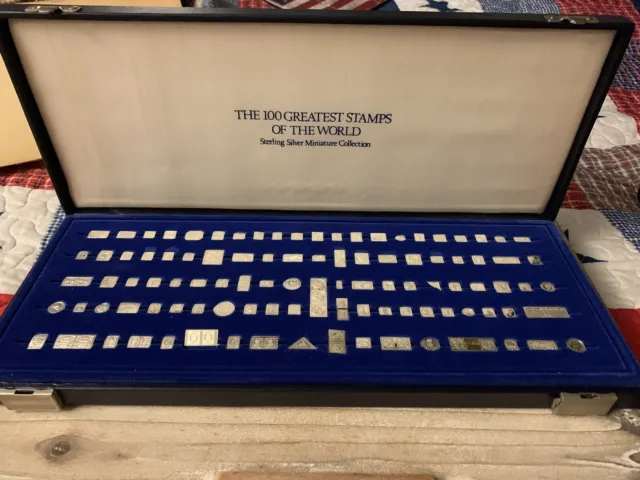 100 Greatest Stamps of the World Sterling Silver Miniature Collection Complete