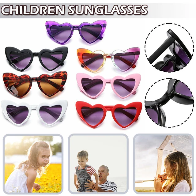 Occhiali da sole a forma di cuore bambini ragazze occhiali tonalità amore a forma di cuore AG