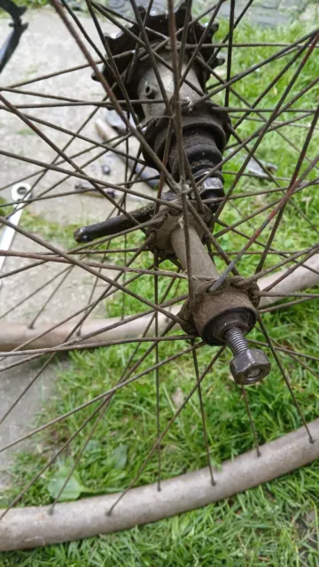 PREWAR bicycle rims/hubs 28 in wood clad new departure useable /shelby colson