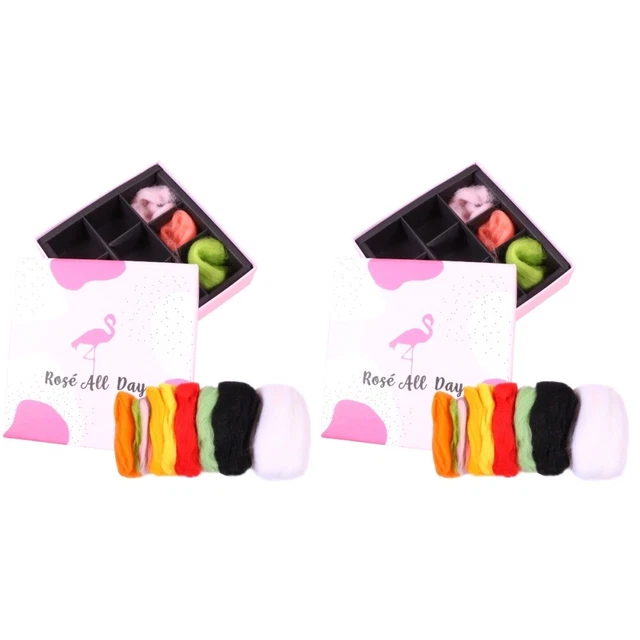 Kit de 2 juegos de herramientas de fieltro aguja lana fieltro hágalo usted mismo aguja fieltro kit de fieltro