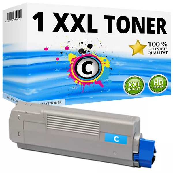 1x XXL TONER Patrone Cyan für OKI Data C5650N C5650DN C5750N C5750DN