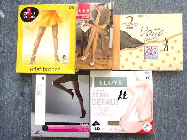 Lot De 3 Paires De Collants Neufs Taille 2 (FR40/42) - Toutes Couleurs Et Marques - Avec étiquettes