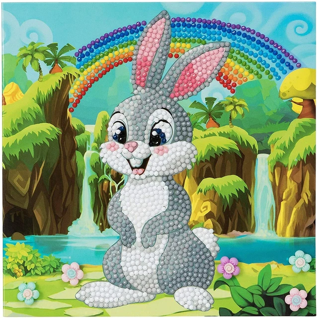 Crystal Art Rabbit Wonderland Card Kit 18 x 18cm DIY Craft Kit