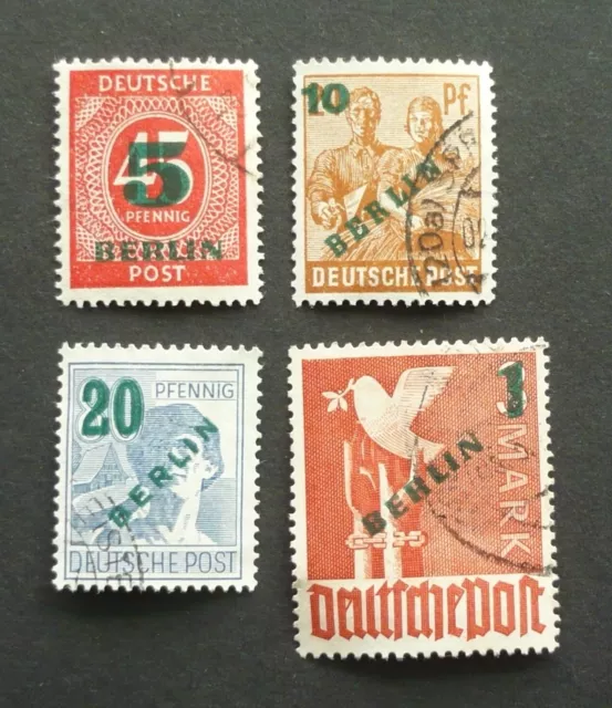 Berlin 1949, Grünaufdruck, Nr. 64-67 kompletter Satz, gestempelt