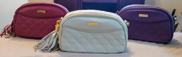 Joy Mangano & Iman Quilted Leather Crossbody/Purse COLORS RFID w 2 Straps NWOT