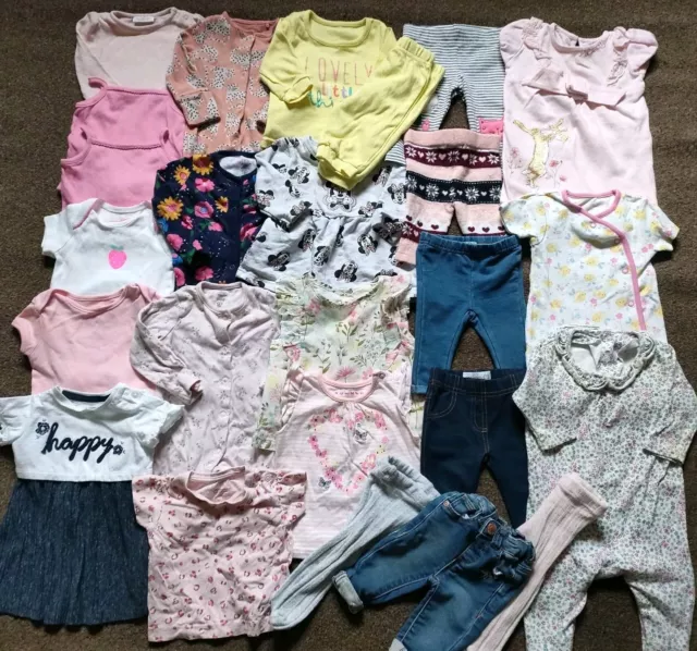 0-3M Baby Girls Clothes Bundle 0-3 Months, Mths. Job lot. Outfits, Vests, Disney